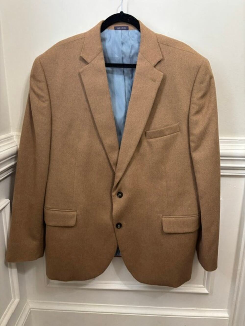 Stafford Camel Hair Blazer Sport Coat Suit Jacket 50R 2 Button Lined
